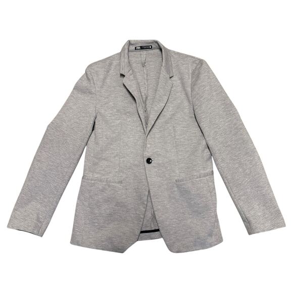 Zara Gray Comfort Jacket Single Button Blazer Size Medium - Picture 4 of 6